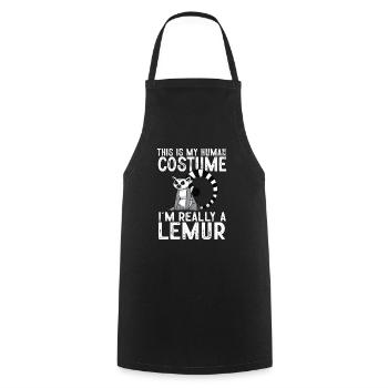 Lemur Catta Ring-tailed lemur - Cooking Apron - black - Front - AI Model Male 185 dark (185cm)