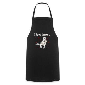 Lemur Catta Ring-tailed lemur - Cooking Apron - black - Front - AI Model Male 185 dark (185cm)