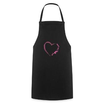 Coeur avec coiffeur Equipement de travail Profession Cheveux - Tablier de cuisine - noir - Devant - AI Model Male 185 dark (185cm)