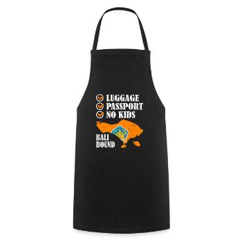 Luggage Passport No Kids Bali Bound Holiday Trip - Cooking Apron - black - Front - AI Model Male 185 dark (185cm)