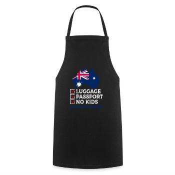 Luggage Passport Australia Bound Holiday Travel - Cooking Apron - black - Front - AI Model Male 185 dark (185cm)