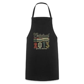 Original 2013 Vintage Anniversaire Rétro 2013 - Tablier de cuisine - noir - Devant - AI Model Male 185 dark (185cm)
