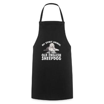 Old English Sheepdog Sheepie Bobtail - Cooking Apron - black - Front - AI Model Male 185 dark (185cm)