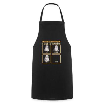 Old English Sheepdog Sheepie Bobtail - Cooking Apron - black - Front - AI Model Male 185 dark (185cm)