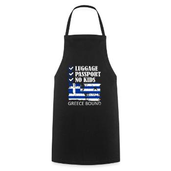 Luggage Passport No Kids Greece Bound Holidays - Cooking Apron - black - Front - AI Model Male 185 dark (185cm)