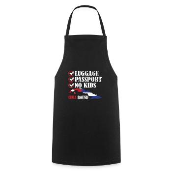 Luggage Passport No Kids Cuba Bound Vacation Trip - Cooking Apron - black - Front - AI Model Male 185 dark (185cm)