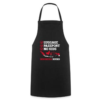 Passeport bagage Pas d’enfants Indonésie Bound Vacances - Tablier de cuisine - noir - Devant - AI Model Male 185 dark (185cm)