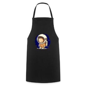 Illustration d’une fusée d’astronaute pour un petit espace - Tablier de cuisine - noir - Devant - AI Model Male 185 dark (185cm)