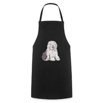 Old English Sheepdog Sheepie Bobtail - Cooking Apron - black - Front - AI Model Male 185 dark (185cm)