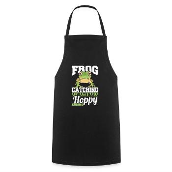 Amphibian Herpetologist Frog Catching Has A Hoppy - Kochschürze - Schwarz - Vorne - AI Model Male 185 dark (185cm)