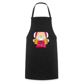 in progress dirndl ladies beer fans - Cooking Apron - black - Front - AI Model Male 185 dark (185cm)