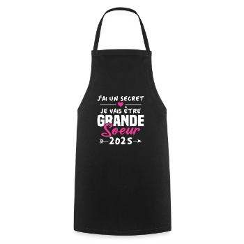 Je Vais être Grande Soeur 2025 - Tablier de cuisine - noir - Devant - AI Model Male 185 dark (185cm)