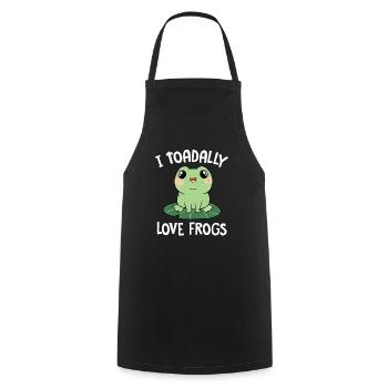 Amphibien mignon I Toadally Love Frogs Toad Herpetol - Tablier de cuisine - noir - Devant - AI Model Male 185 dark (185cm)