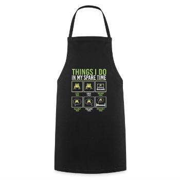 Frog Toad Herpetologist Funny Things I Do In My Sp - Cooking Apron - black - Front - AI Model Male 185 dark (185cm)