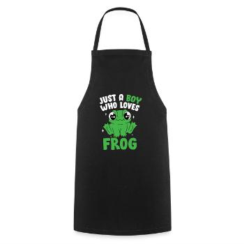 Hommes Crapaud Amphibien Herpétologiste Juste un garçon qui Lo - Tablier de cuisine - noir - Devant - AI Model Male 185 dark (185cm)