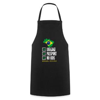 Luggage Passport No Kids Brazil Bound Holidays - Cooking Apron - black - Front - AI Model Male 185 dark (185cm)