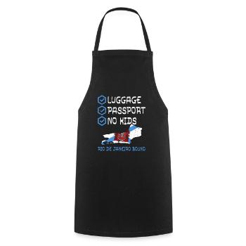 Luggage Passport Rio De Janeiro Bound Holiday Trip - Cooking Apron - black - Front - AI Model Male 185 dark (185cm)