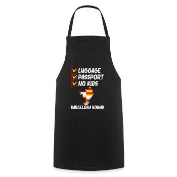 Luggage Passport No Kids Barcelona Bound Vacation - Cooking Apron - black - Front - AI Model Male 185 dark (185cm)