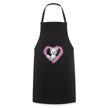 Polar Fox Ice Fox Arctic Fox - Cooking Apron - black - Front - AI Model Male 185 dark (185cm)