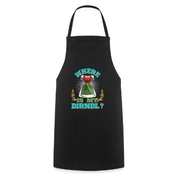 Où est mon Dirndl ? Chemise Trachten - Tablier de cuisine - noir - Devant - AI Model Male 185 dark (185cm)
