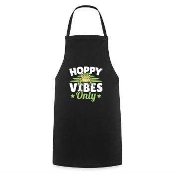 Frog Hoppy Vibes Only Amphibian Herpetologist Toad - Tablier de cuisine - noir - Devant - AI Model Male 185 dark (185cm)