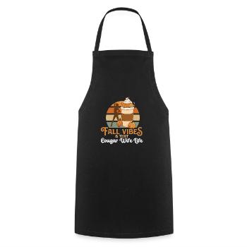 Fall Vibes That Cougar Wife Life Funny Mom - Cooking Apron - black - Front - AI Model Male 185 dark (185cm)