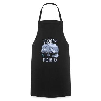 Manatee Floaty Potato Gift - Cooking Apron - black - Front - AI Model Male 185 dark (185cm)
