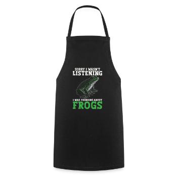 Herpetologist Amphibian Funny I Was Thinking About - Kochschürze - Schwarz - Vorne - AI Model Male 185 dark (185cm)