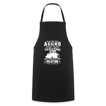 Dicton drôle de tracteur - Tablier de cuisine - noir - Devant - AI Model Male 185 dark (185cm)