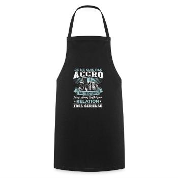 Fête des pères humoristique tracteur - Tablier de cuisine - noir - Devant - AI Model Male 185 dark (185cm)