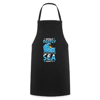 Ocean Sea Beach Holiday Souvenir Sea Breeze - Cooking Apron - black - Front - AI Model Male 185 dark (185cm)