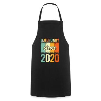 Legendary since 2020 Retro Vintage Birthday - Cooking Apron - black - Front - AI Model Male 185 dark (185cm)