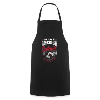 Satan Make America Satanic Again Occult - Cooking Apron - black - Front - AI Model Male 185 dark (185cm)