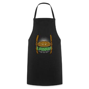 Lederhosen Lausbua Bayerisch Trachten Shirt Herren - Kochschürze - Schwarz - Vorne - AI Model Male 185 dark (185cm)