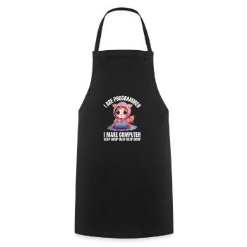 I'm a programmer. I'm doing Computer Beep - Cooking Apron - black - Front - AI Model Male 185 dark (185cm)