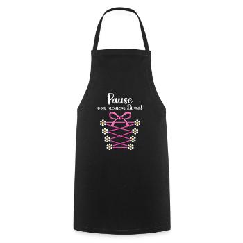 Frauen Pause von meinem Dirndl Shirt - Kochschürze - Schwarz - Vorne - AI Model Male 185 dark (185cm)