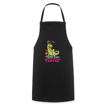 T-rex de Pâques Dinosaure T-rex drôle de Pâques - Tablier de cuisine - noir - Devant - AI Model Male 185 dark (185cm)