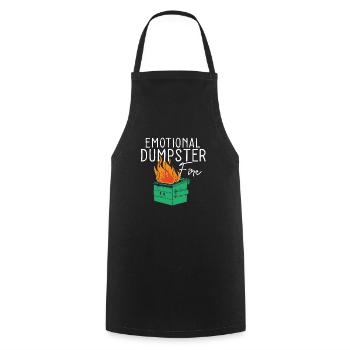 Anxiety Quote Emotional Dumpster Fire Heartbroken - Cooking Apron - black - Front - AI Model Male 185 dark (185cm)