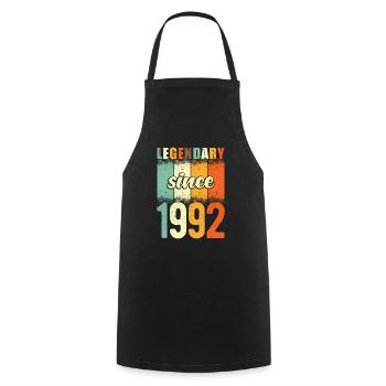Légendaire depuis 1992 Retro Vintage Anniversaire - Tablier de cuisine - noir - Devant - AI Model Male 185 dark (185cm)