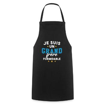 Je suis un Grand frère formidable - Tablier de cuisine - noir - Devant - AI Model Male 185 dark (185cm)