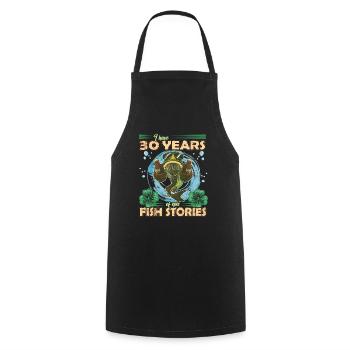 30 Year Old Birthday Fun Fishing & Fishing - Cooking Apron - black - Front - AI Model Male 185 dark (185cm)