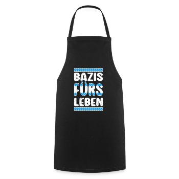 Bazis fürs Leben Bayerische Freunde Blau Weiß - Kochschürze - Schwarz - Vorne - AI Model Male 185 dark (185cm)