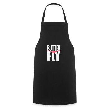Butterfly Schwimmen - Kochschürze - Schwarz - Vorne - AI Model Male 185 dark (185cm)