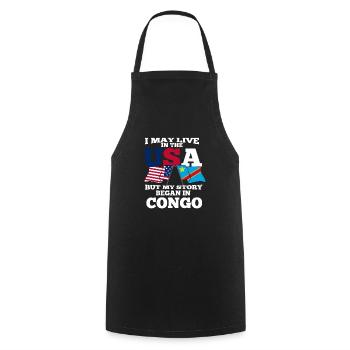 Congo America Usa Gift - Cooking Apron - black - Front - AI Model Male 185 dark (185cm)