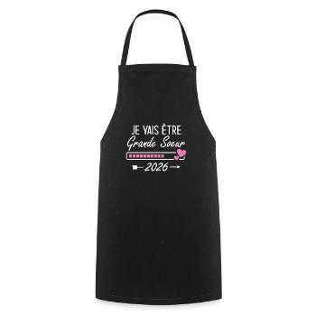 Je Vais être Grande Soeur 2026 - Tablier de cuisine - noir - Devant - AI Model Male 185 dark (185cm)