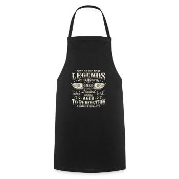 Jahrgang Legenden Geboren 1933 Vintage Geburtstag - Kochschürze - Schwarz - Vorne - AI Model Male 185 dark (185cm)