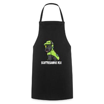 Scottish Terrier Dog in Dinosaur Costume - Cooking Apron - black - Front - AI Model Male 185 dark (185cm)