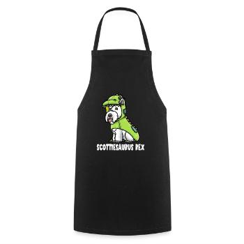 Scottish Terrier Dog in Dinosaur Costume - Cooking Apron - black - Front - AI Model Male 185 dark (185cm)
