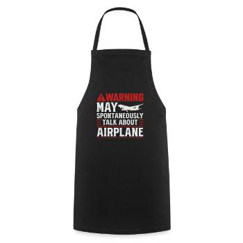 Avertissement peut spontanément parler d’avions - Tablier de cuisine - noir - Devant - AI Model Male 185 dark (185cm)