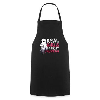 De vraies filles vont à la chasse aux fantômes Halloween - Tablier de cuisine - noir - Devant - AI Model Male 185 dark (185cm)